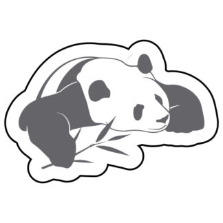 Panda And His Bamboo Sticker (Grey)